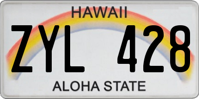 HI license plate ZYL428