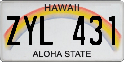 HI license plate ZYL431