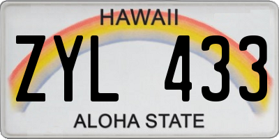HI license plate ZYL433