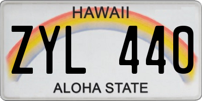 HI license plate ZYL440