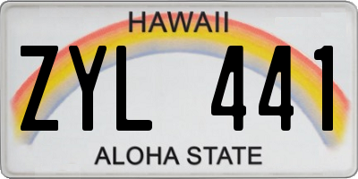 HI license plate ZYL441