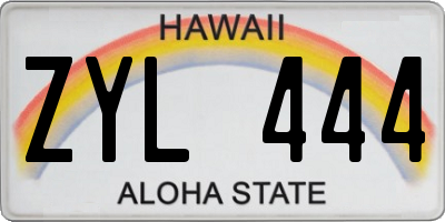 HI license plate ZYL444