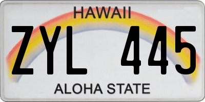 HI license plate ZYL445