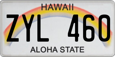 HI license plate ZYL460