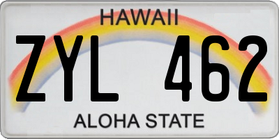 HI license plate ZYL462