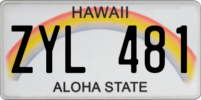 HI license plate ZYL481