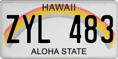 HI license plate ZYL483
