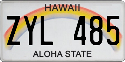 HI license plate ZYL485
