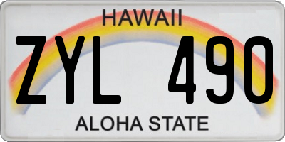 HI license plate ZYL490