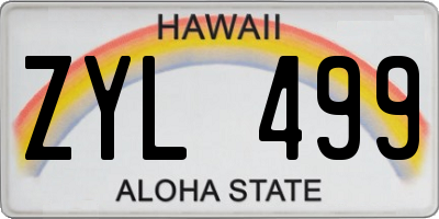 HI license plate ZYL499