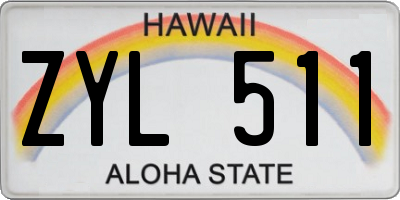 HI license plate ZYL511