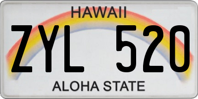 HI license plate ZYL520