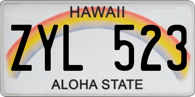 HI license plate ZYL523