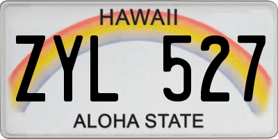 HI license plate ZYL527