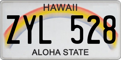 HI license plate ZYL528
