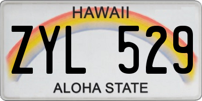 HI license plate ZYL529