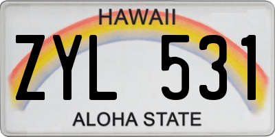 HI license plate ZYL531