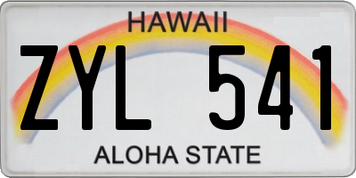 HI license plate ZYL541