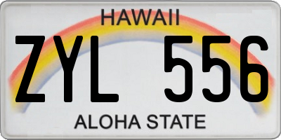 HI license plate ZYL556