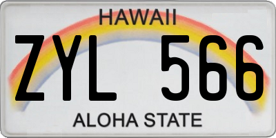 HI license plate ZYL566