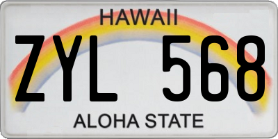 HI license plate ZYL568