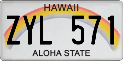 HI license plate ZYL571