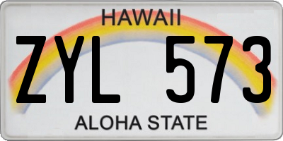 HI license plate ZYL573