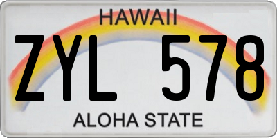 HI license plate ZYL578