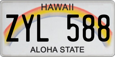 HI license plate ZYL588
