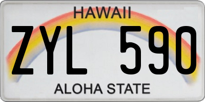 HI license plate ZYL590