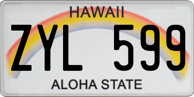 HI license plate ZYL599