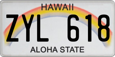 HI license plate ZYL618