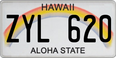 HI license plate ZYL620