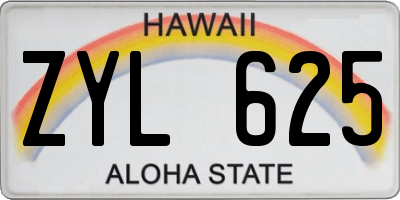 HI license plate ZYL625