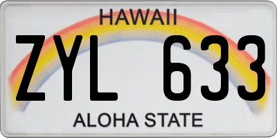 HI license plate ZYL633