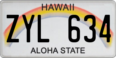 HI license plate ZYL634