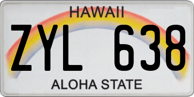 HI license plate ZYL638