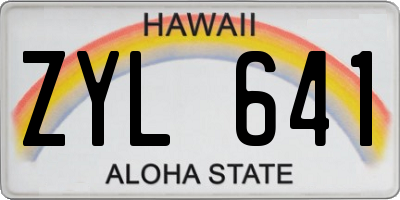 HI license plate ZYL641
