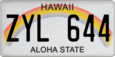 HI license plate ZYL644
