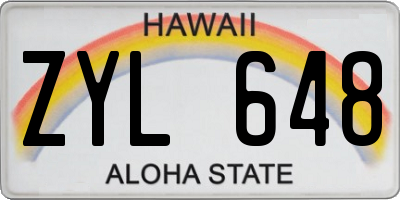 HI license plate ZYL648