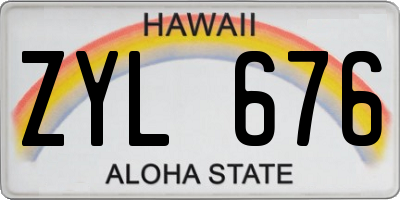 HI license plate ZYL676