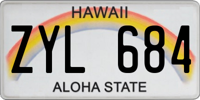 HI license plate ZYL684