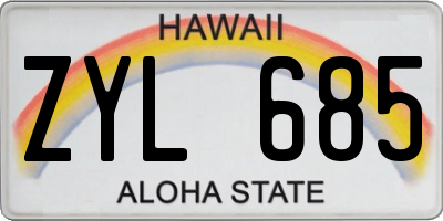 HI license plate ZYL685