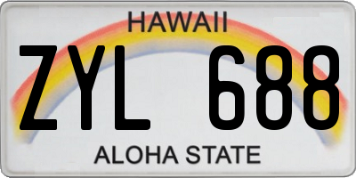 HI license plate ZYL688