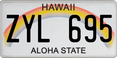HI license plate ZYL695