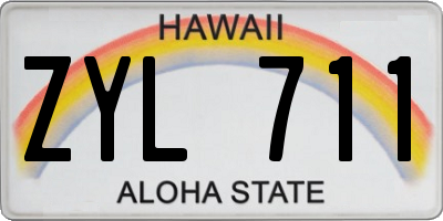 HI license plate ZYL711