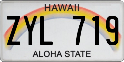 HI license plate ZYL719