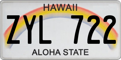 HI license plate ZYL722