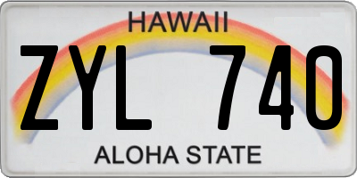 HI license plate ZYL740