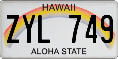 HI license plate ZYL749
